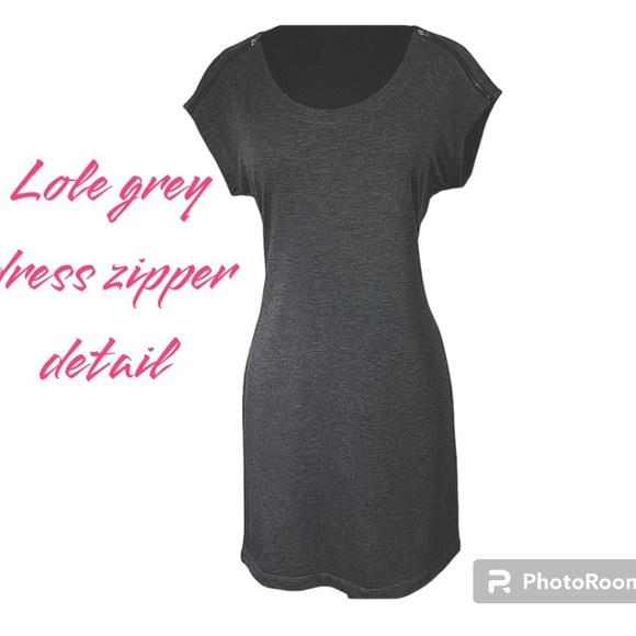 NWT- LOLE dress size small.  Stretchy comfortable fabric heathered  grey - Picture 2 of 8